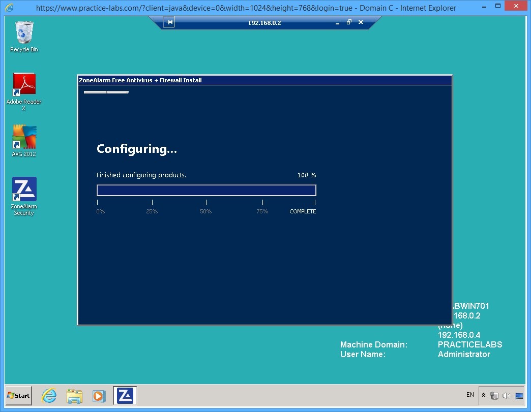 Practice Labs screenshot.